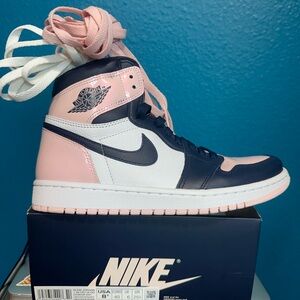 Nike Women's Air Jordan 1 High - Pink, White, and Black - worn maybe 3 times